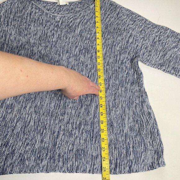 H&M Size M Women's Oversized Sweater Pullover Knit Blue 3/4 Sleeve - Picture 6 of 8